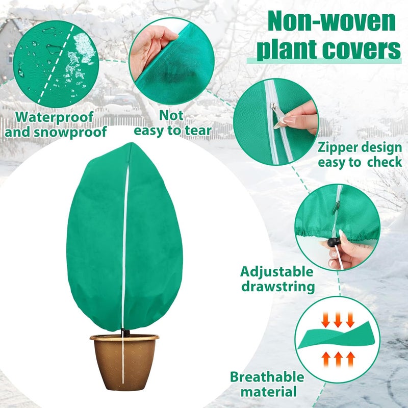 ANGAR 2 Pack Plant Covers Freeze Protection for Winter, 2.2oz/yd² Frost Blankets Cloths With Zipper/Drawstring (84" X 72"), Large Plant Frost Protection Covers Outdoor, for Shrub Bush Fruit Tree Potte - Image 3